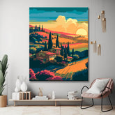 Colorful Tuscany Painting by Numbers - Shipping from DE